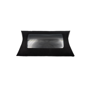 geschenkeverpackung-pillowbox-schwarz-mit-sichtfenster-14x7cm
